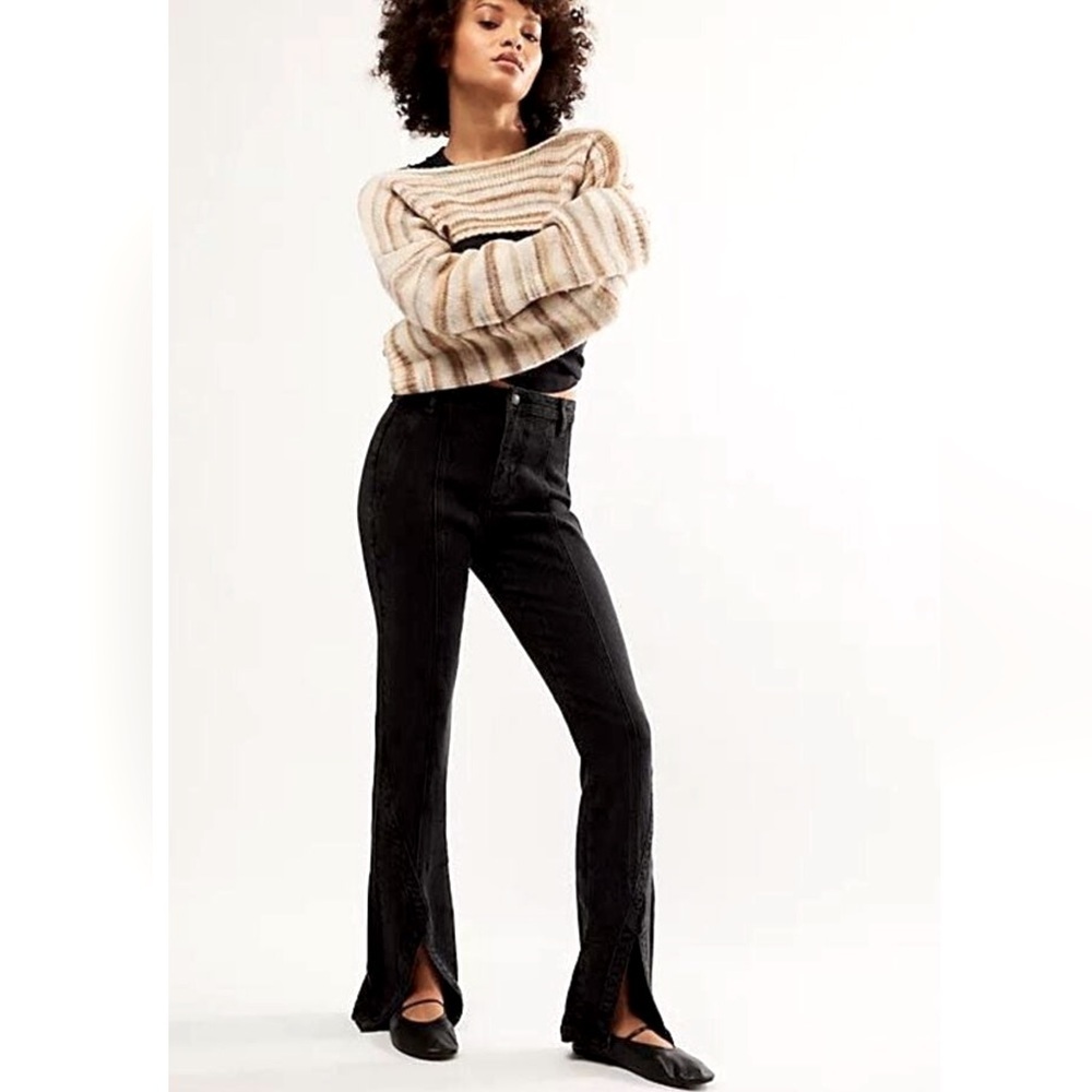 FREE PEOPLE Crvy Mona High Rise Flare Jeans